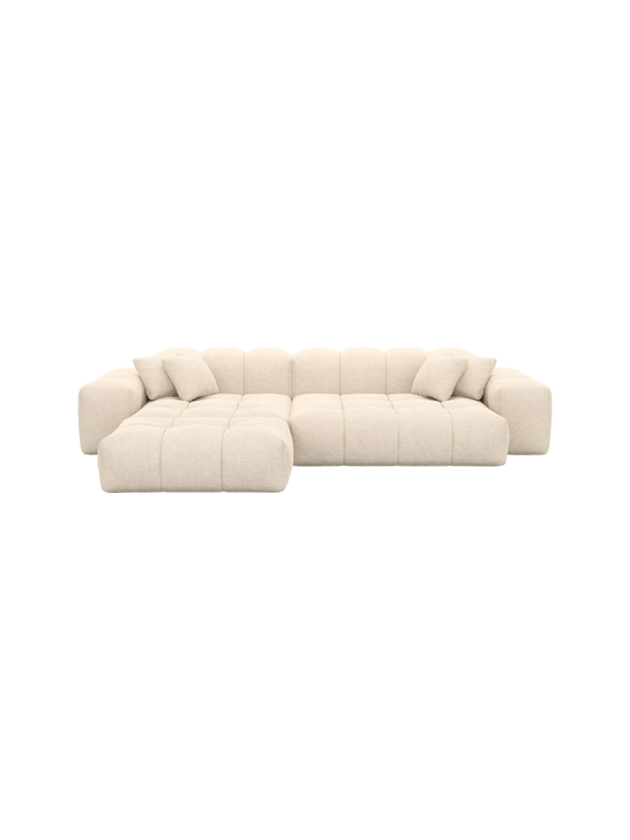 
4-Sitzer Design Ecksofa „Avenza“ mit Strukturstoff-Bezug - Strukturstoff Anthrazit / Eckteil links