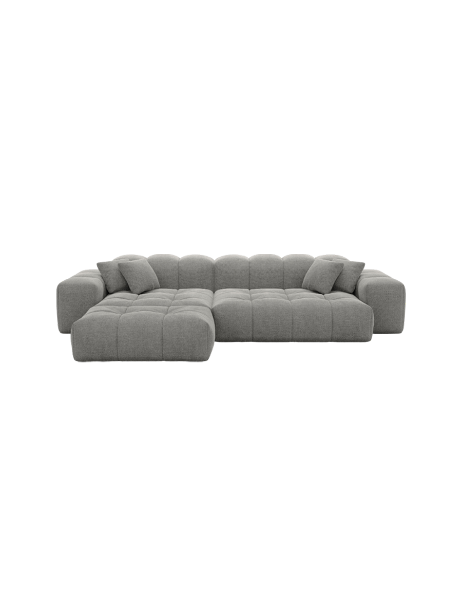 
4-Sitzer Design Ecksofa „Avenza“ mit Strukturstoff-Bezug - Strukturstoff Anthrazit / Eckteil links