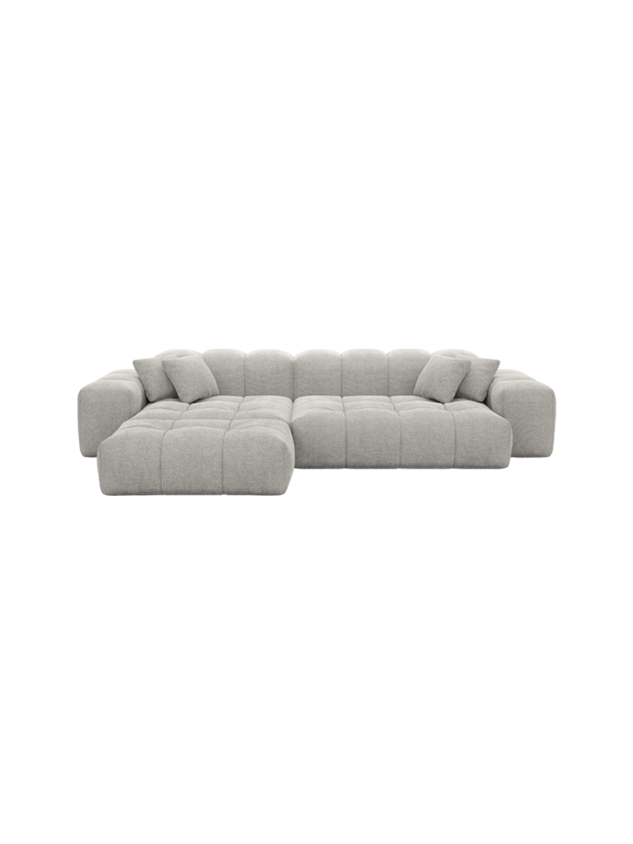 
4-Sitzer Design Ecksofa „Avenza“ mit Strukturstoff-Bezug - Strukturstoff Anthrazit / Eckteil links