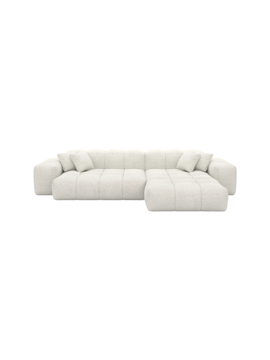 
4-Sitzer Design Ecksofa „Avenza“ mit Bouclé-Bezug - Bouclé Graphit / Eckteil links