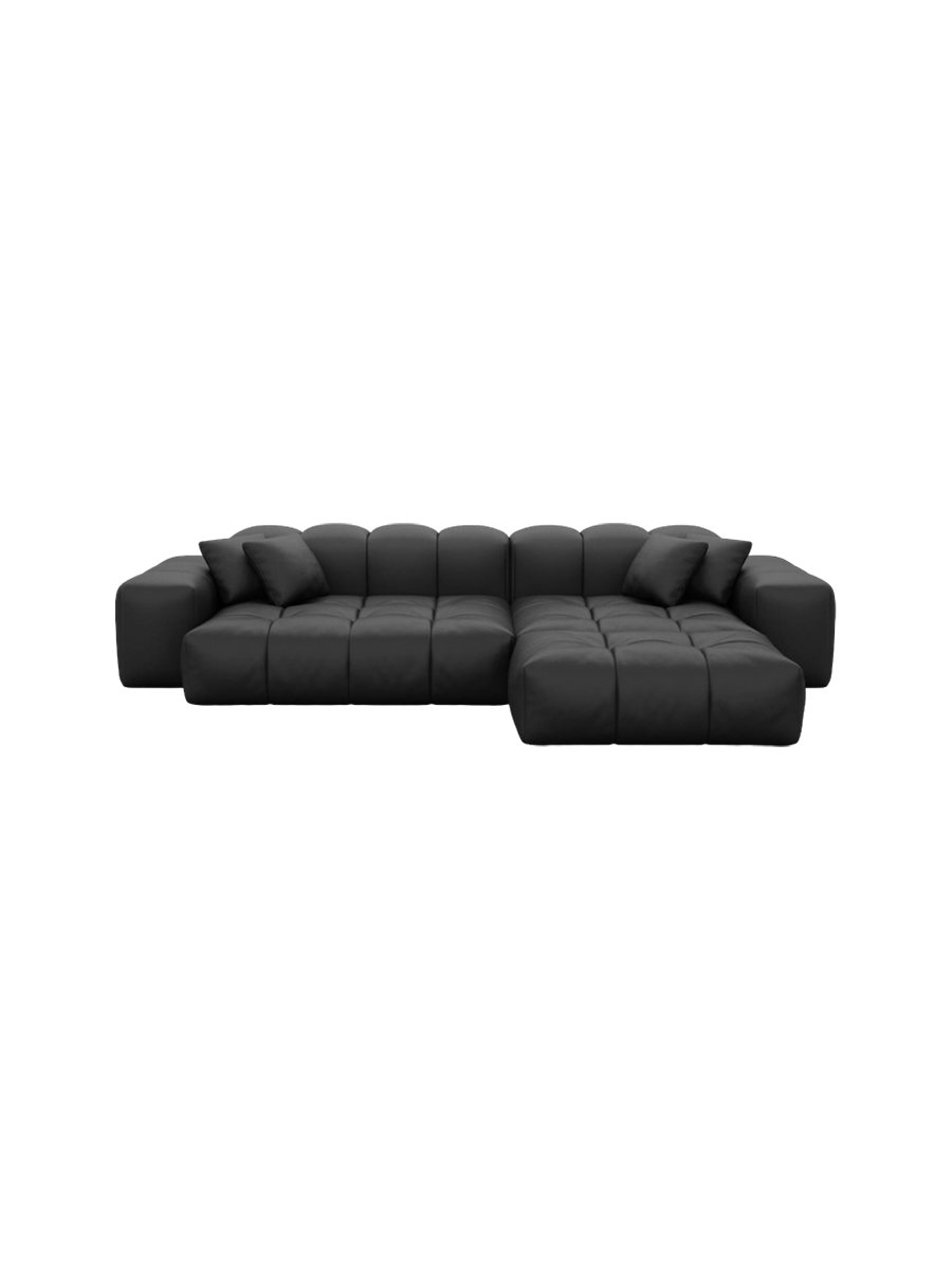 
4-Sitzer Design Echtleder Ecksofa „Avenza“ - Echtleder Beige / Eckteil links