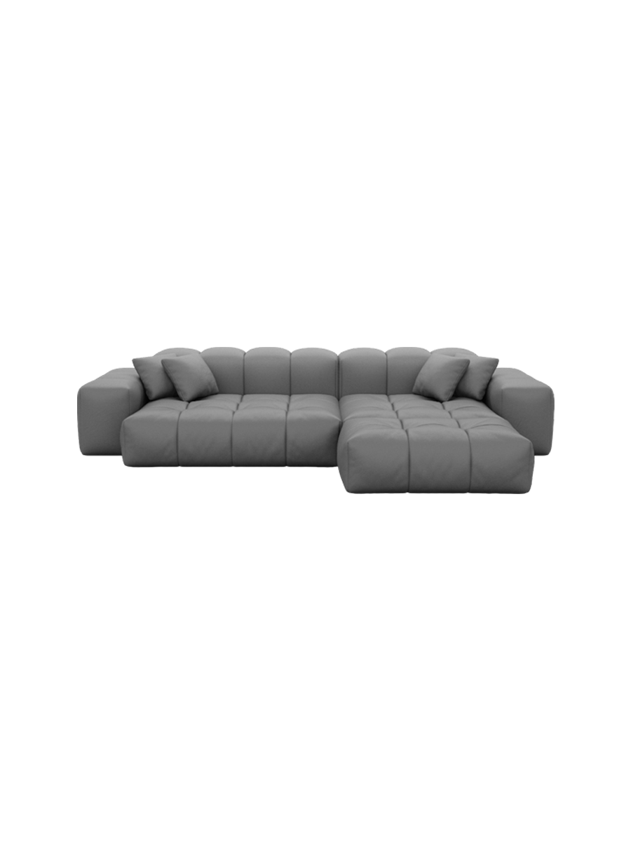 
4-Sitzer Design Echtleder Ecksofa „Avenza“ - Echtleder Beige / Eckteil links