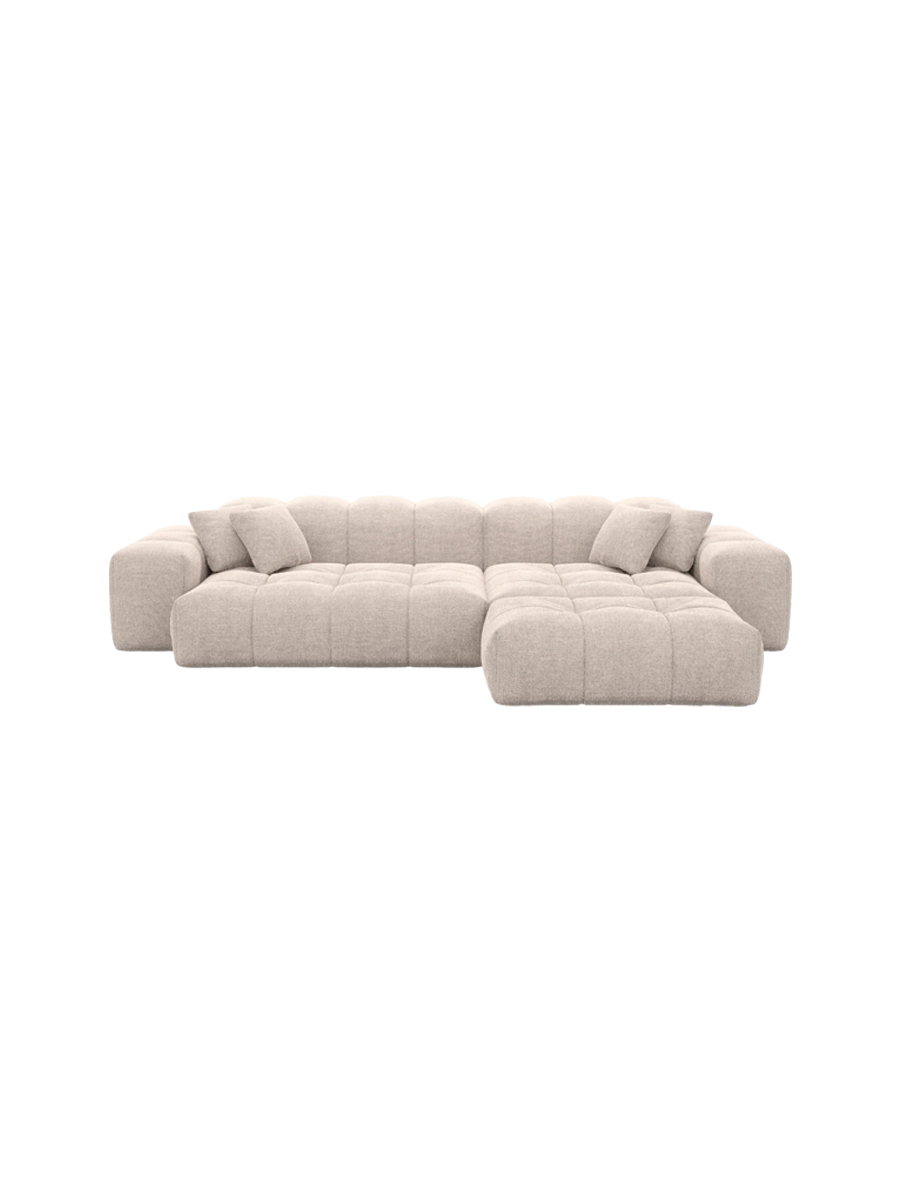 
4-Sitzer Design Ecksofa „Avenza“ mit Strukturstoff-Bezug - Strukturstoff Anthrazit / Eckteil links