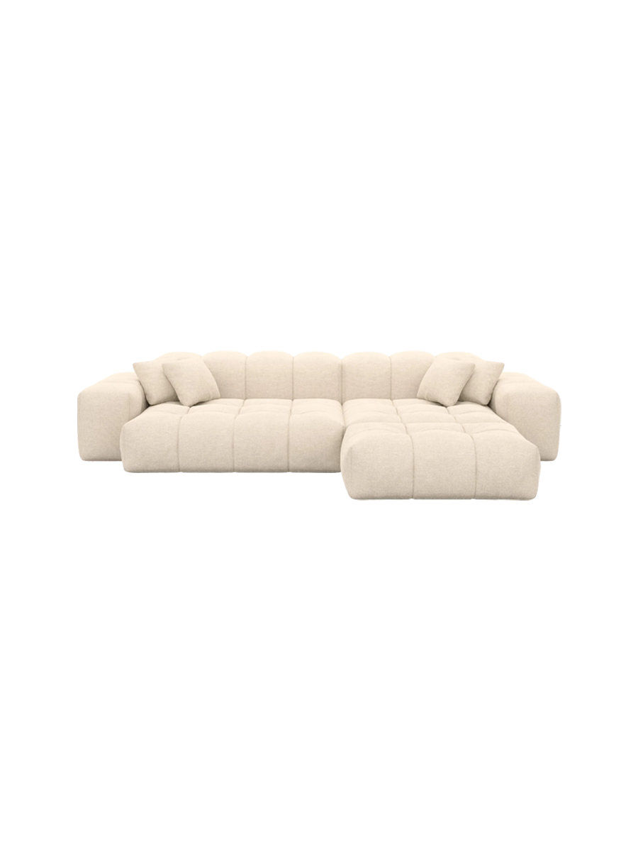
4-Sitzer Design Ecksofa „Avenza“ mit Strukturstoff-Bezug - Strukturstoff Anthrazit / Eckteil links