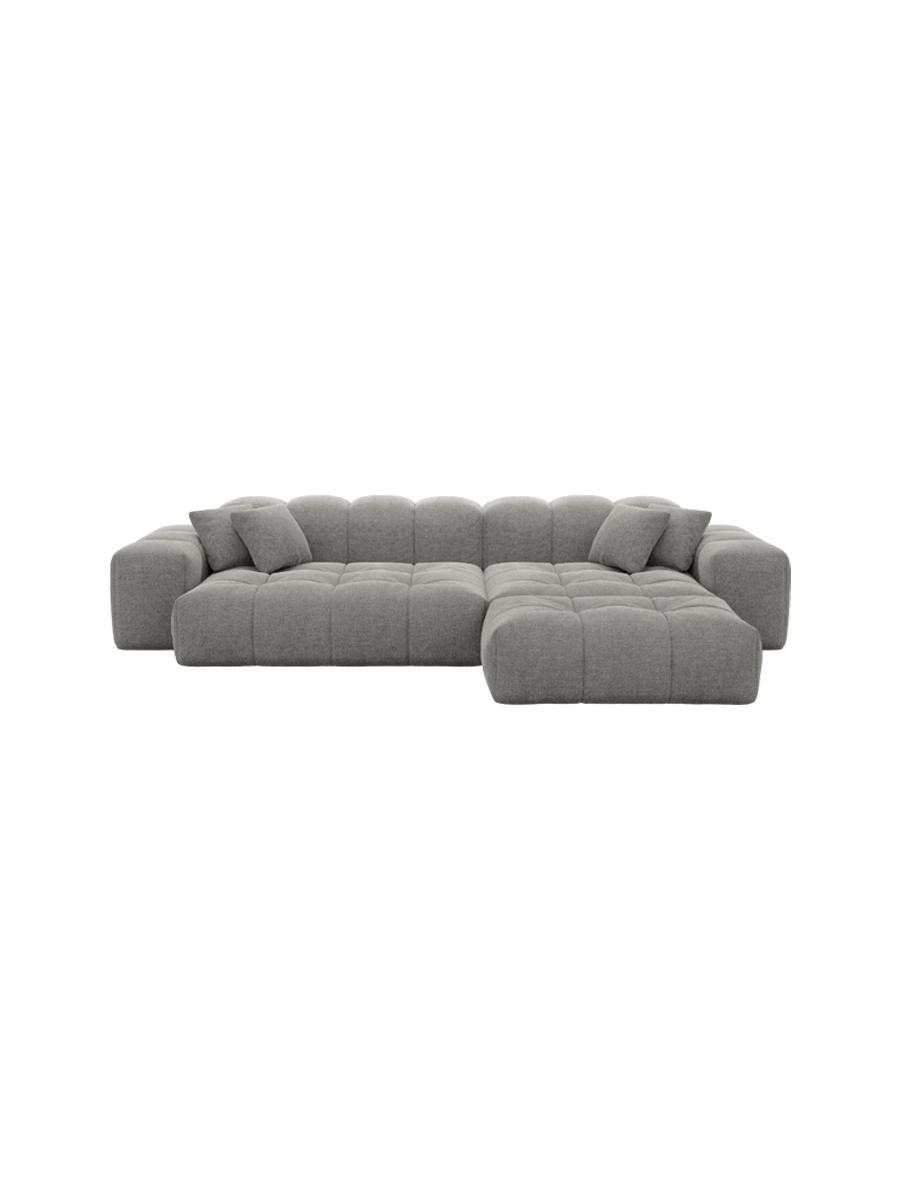 
4-Sitzer Design Ecksofa „Avenza“ mit Strukturstoff-Bezug - Strukturstoff Anthrazit / Eckteil links