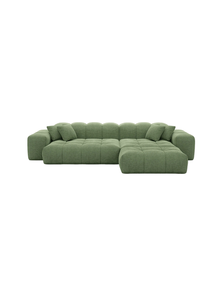 
4-Sitzer Design Ecksofa „Avenza“ mit Strukturstoff-Bezug - Strukturstoff Anthrazit / Eckteil links