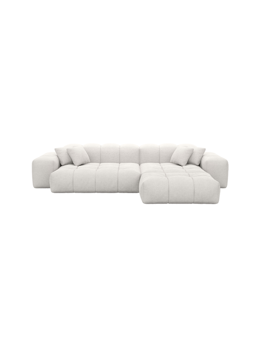 
4-Sitzer Design Ecksofa „Avenza“ mit Strukturstoff-Bezug - Strukturstoff Anthrazit / Eckteil links