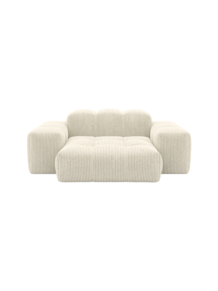 
Design Loungesessel „Avenza“, Cordsamt - Cordsamt Beige hell