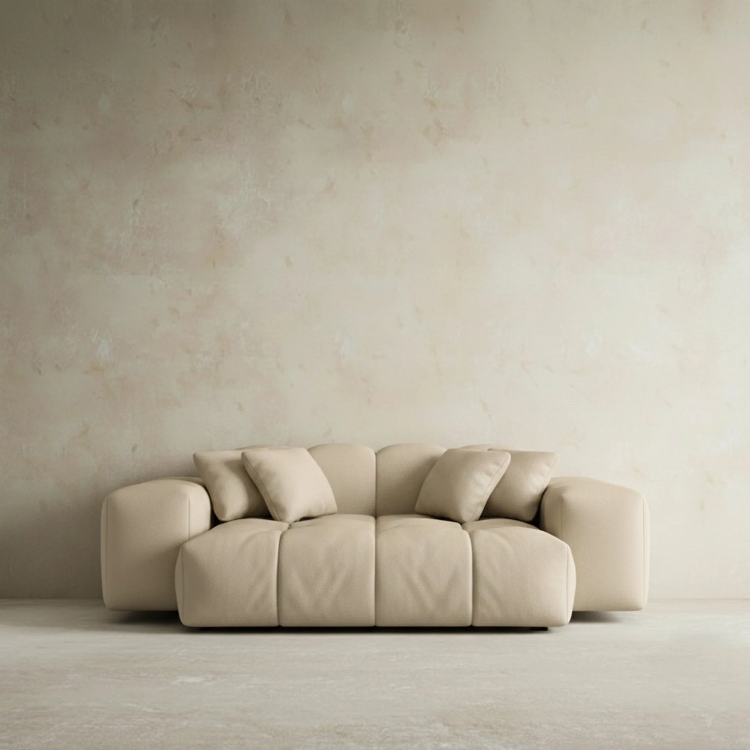 
2-Sitzer Design Echtleder Sofa „Avenza“ - Echtleder Beige