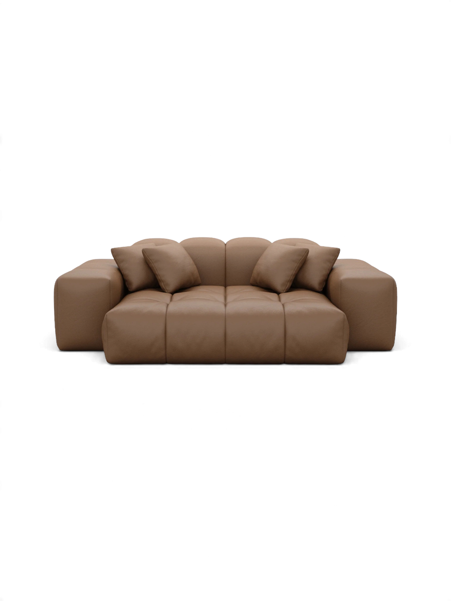 
Divano di design a 2 posti in vera pelle „Avenza“ - Vera pelle Choco Brown