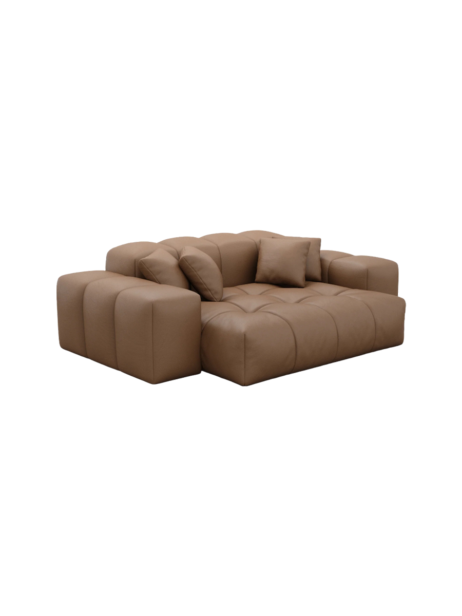 
Divano di design a 2 posti in vera pelle „Avenza“ - Vera pelle Choco Brown