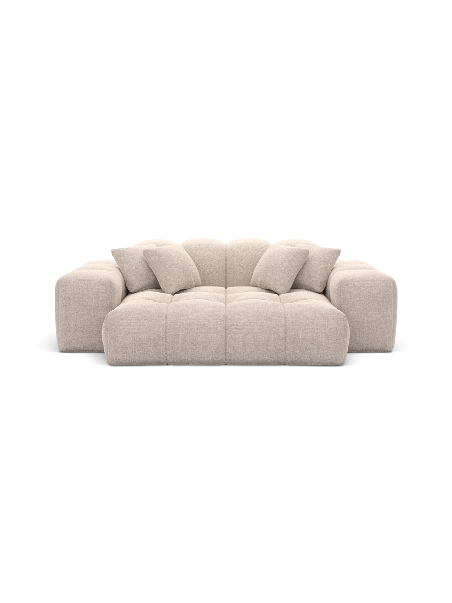 
2-seat designer sofa “Avenza” with textured-fabric upholstery - Textured fabric Beige