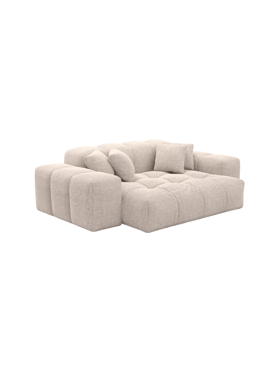 
2-seat designer sofa “Avenza” with textured-fabric upholstery - Textured fabric Beige