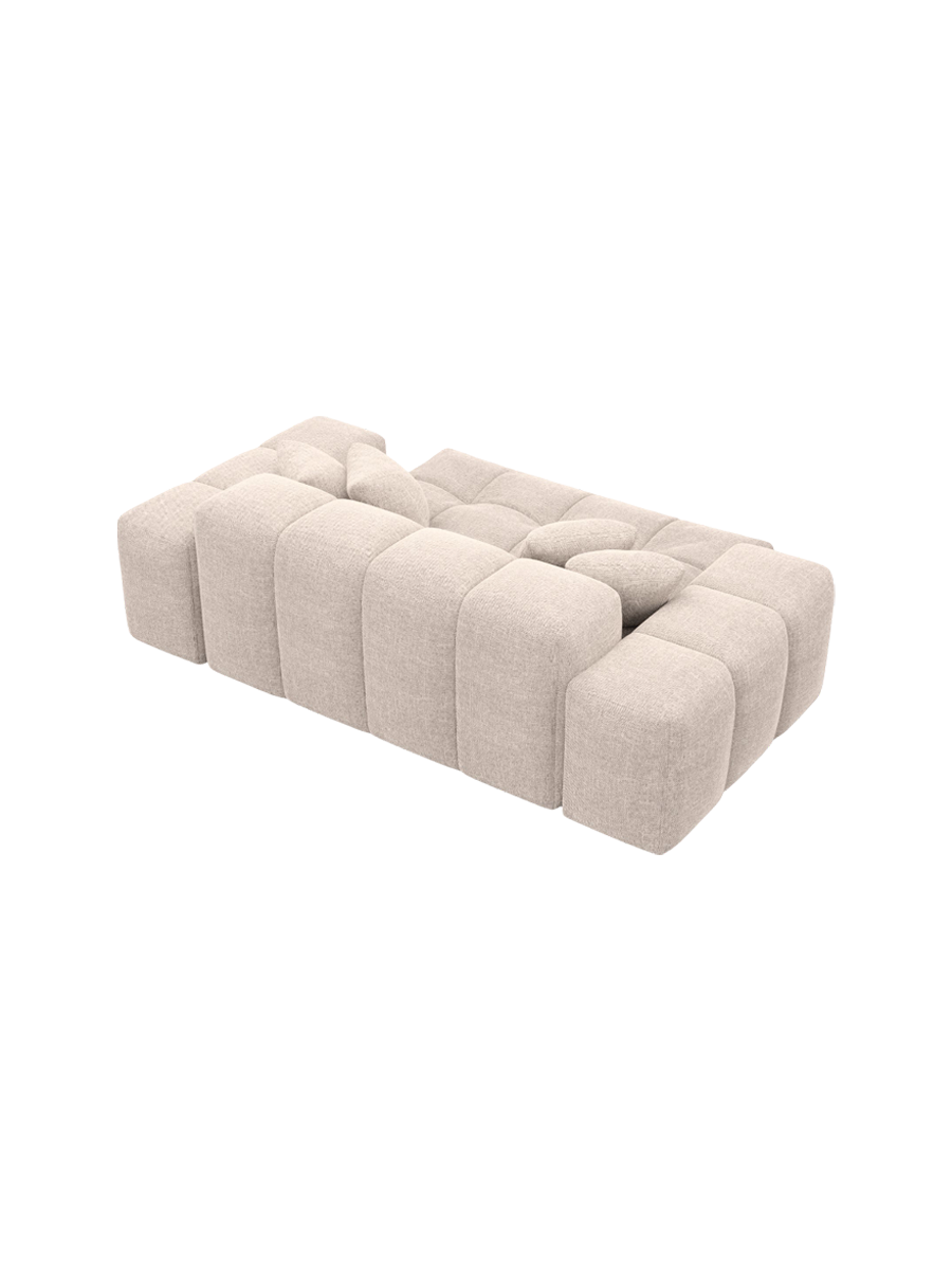 
2-seat designer sofa “Avenza” with textured-fabric upholstery - Textured fabric Beige