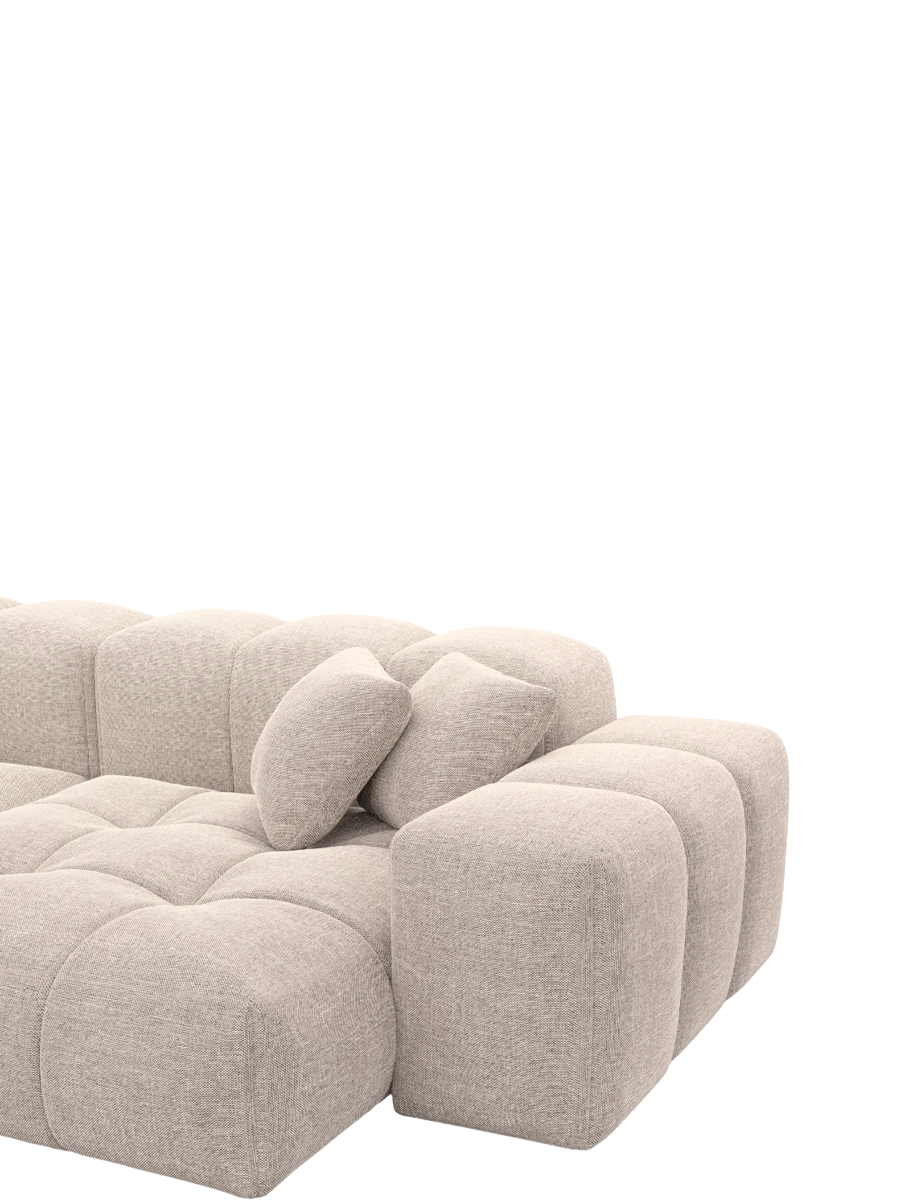 
2-seat designer sofa “Avenza” with textured-fabric upholstery - Textured fabric Beige