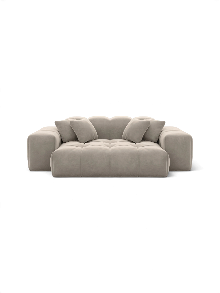 
2-seat designer sofa “Avenza” with velvet upholstery - Velvet cover Dark Beige
