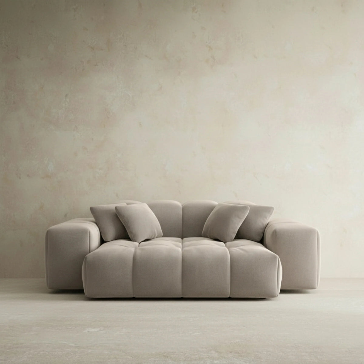 
2-seat designer sofa “Avenza” with velvet upholstery - Velvet cover Dark Beige