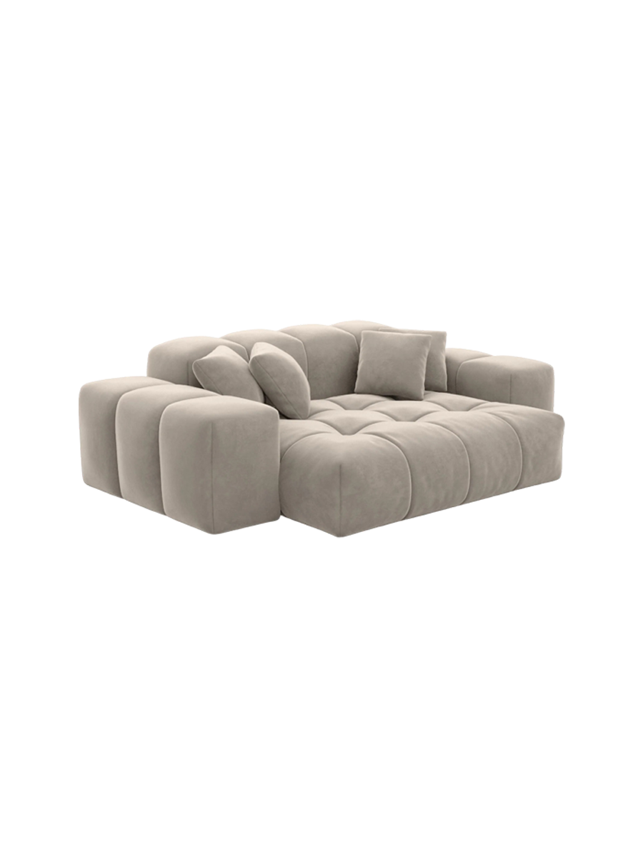 
2-seat designer sofa “Avenza” with velvet upholstery - Velvet cover Dark Beige
