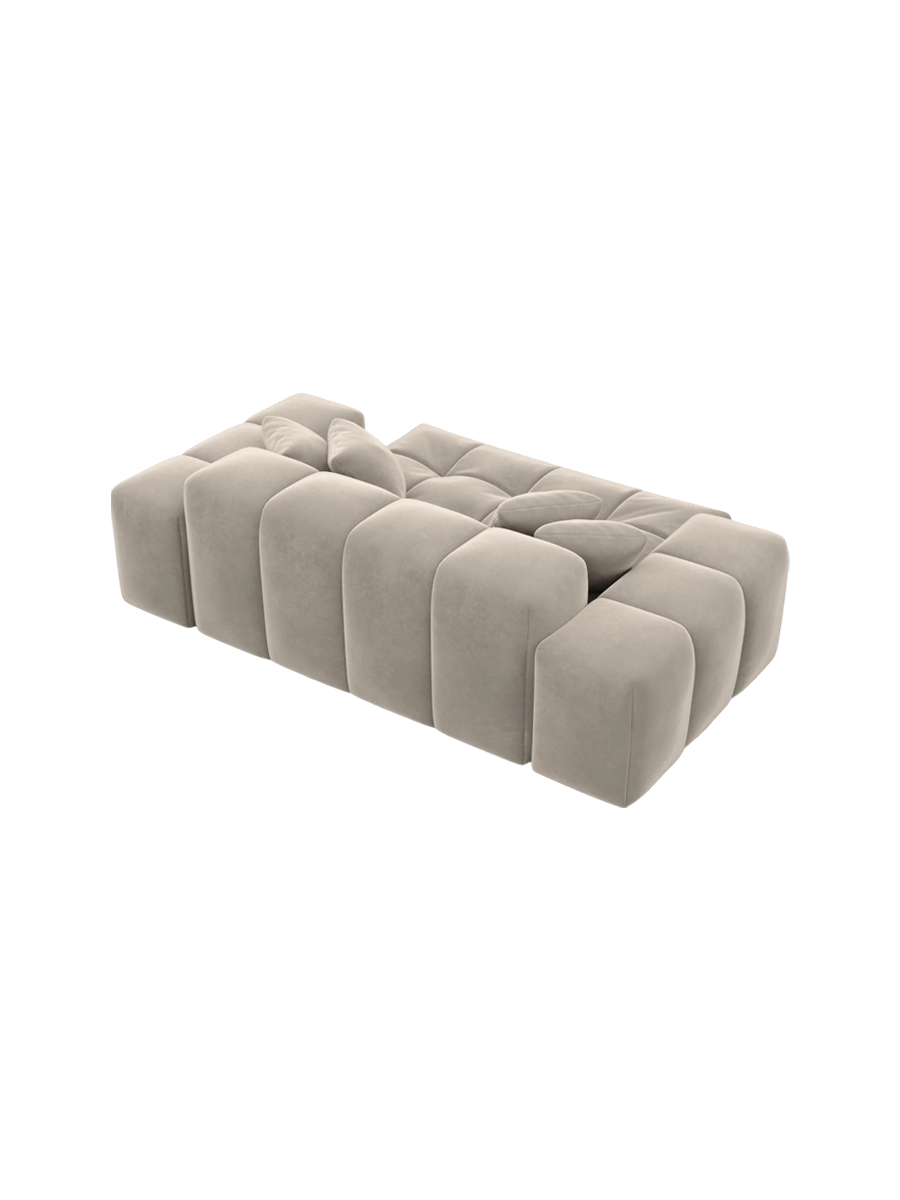
2-seat designer sofa “Avenza” with velvet upholstery - Velvet cover Dark Beige