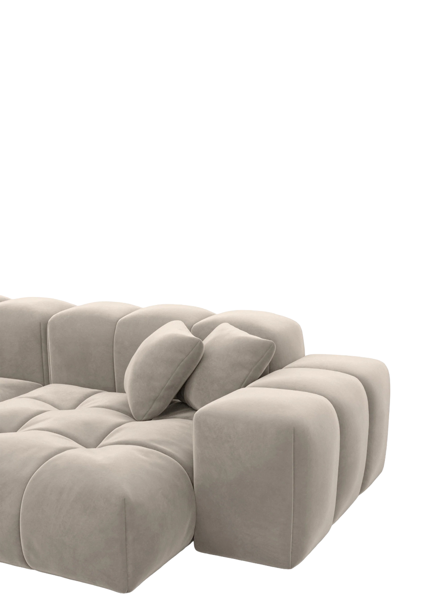 
2-seat designer sofa “Avenza” with velvet upholstery - Velvet cover Dark Beige