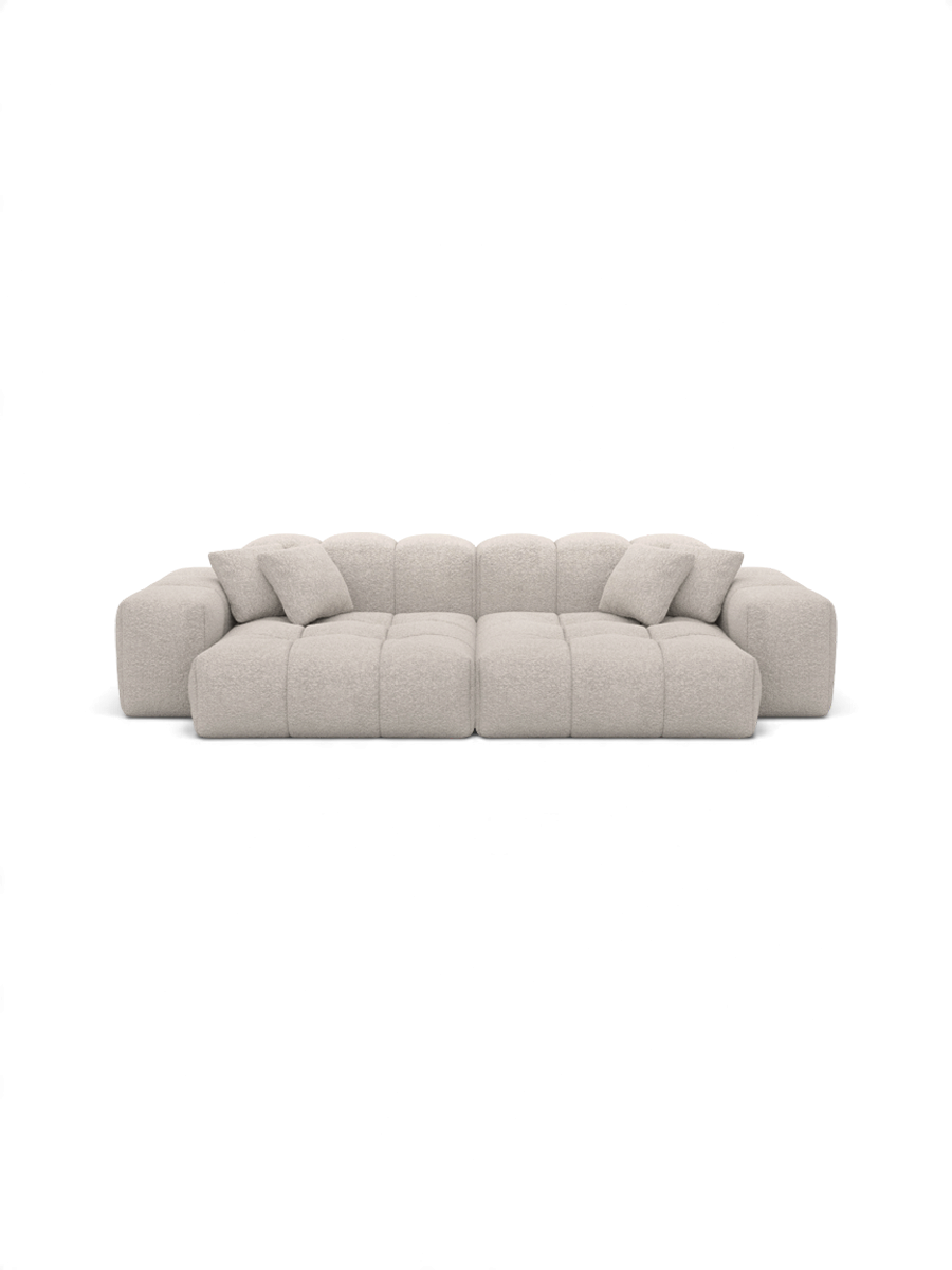 
Divano di design a 3 posti „Avenza“ con rivestimento in bouclé - Bouclé Toffee