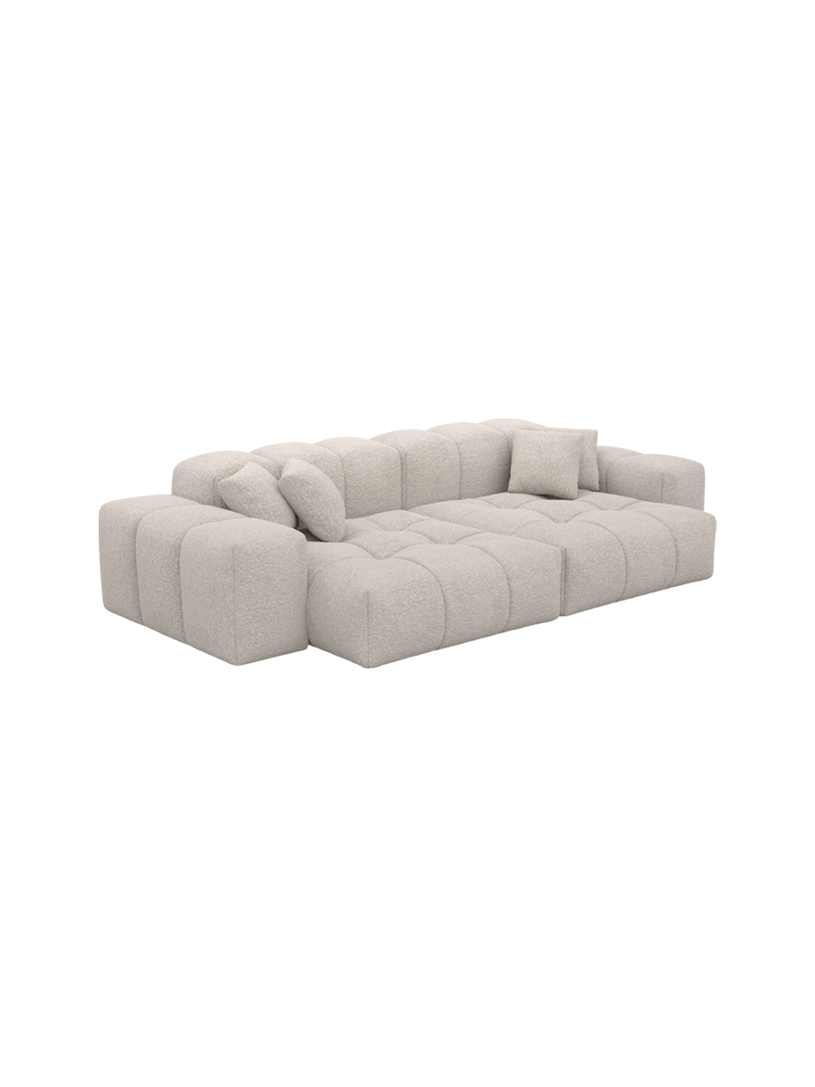 
Divano di design a 3 posti „Avenza“ con rivestimento in bouclé - Bouclé Toffee