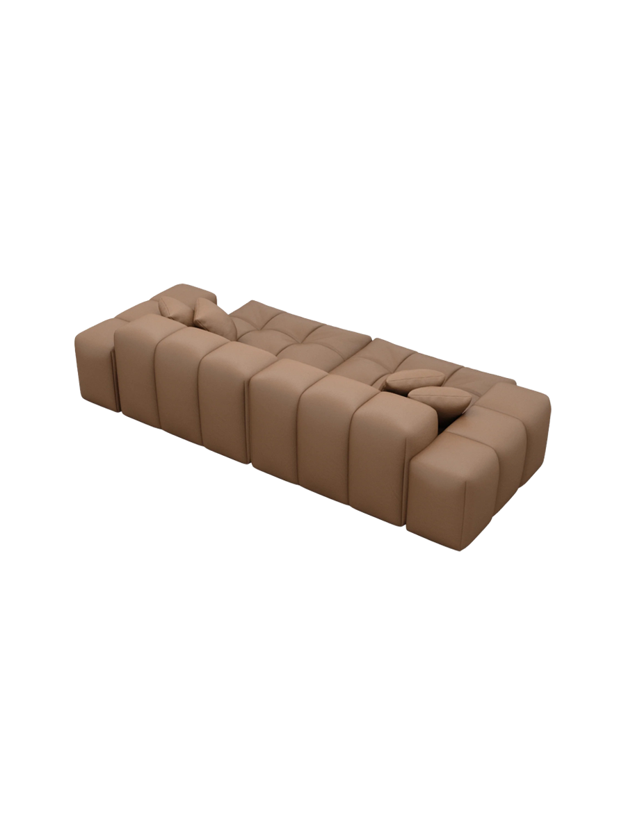 
Divano di design a 3 posti in vera pelle „Avenza“ - Vera pelle Choco Brown