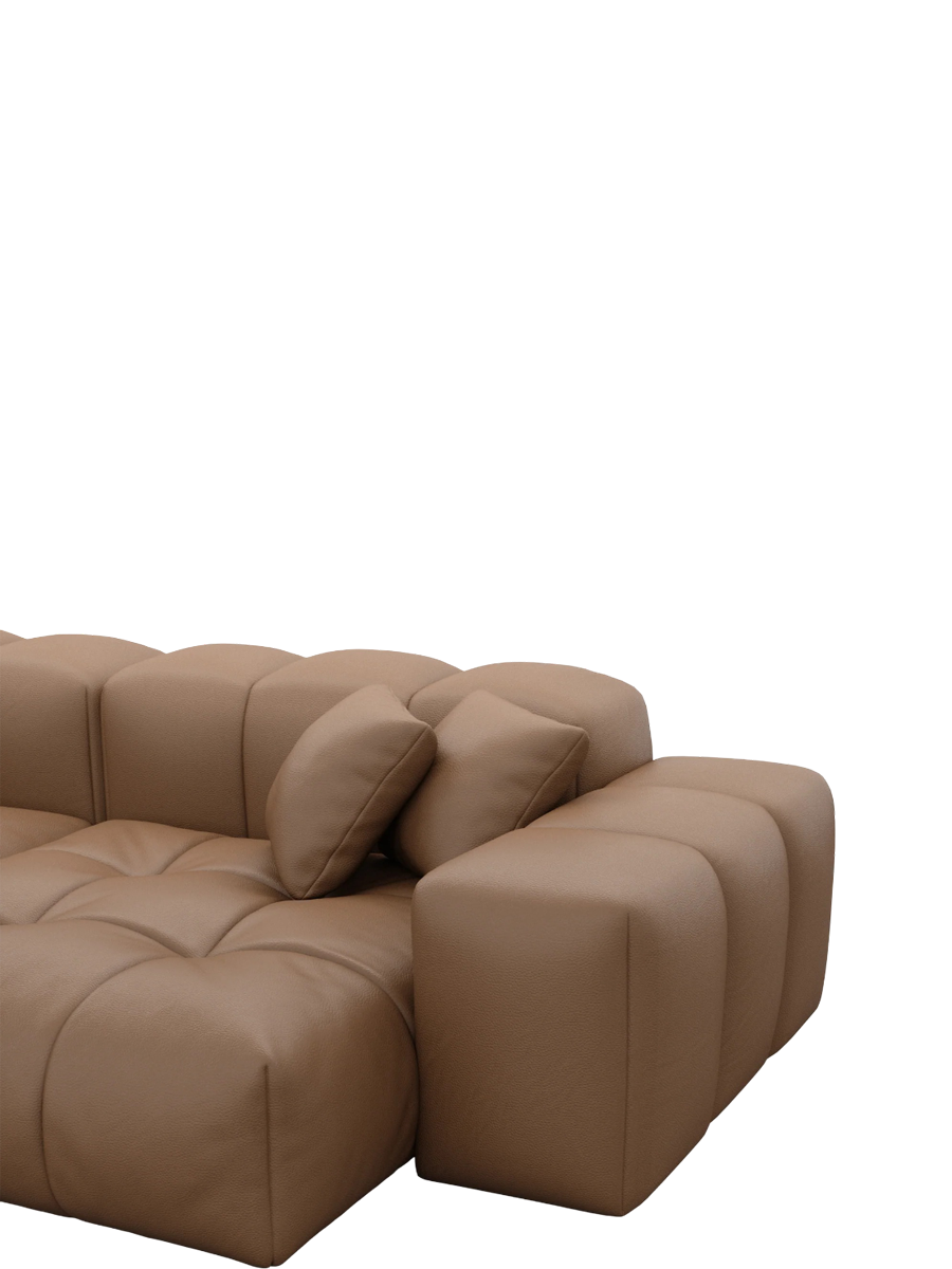 
Divano di design a 3 posti in vera pelle „Avenza“ - Vera pelle Choco Brown