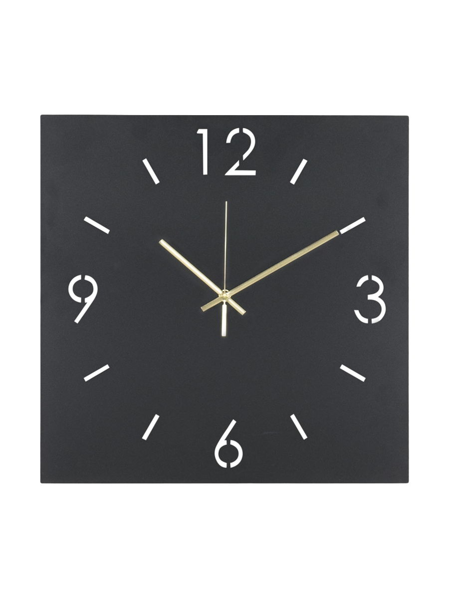
Design Wanduhr „Times“ 40 x 40 cm, Schwarz