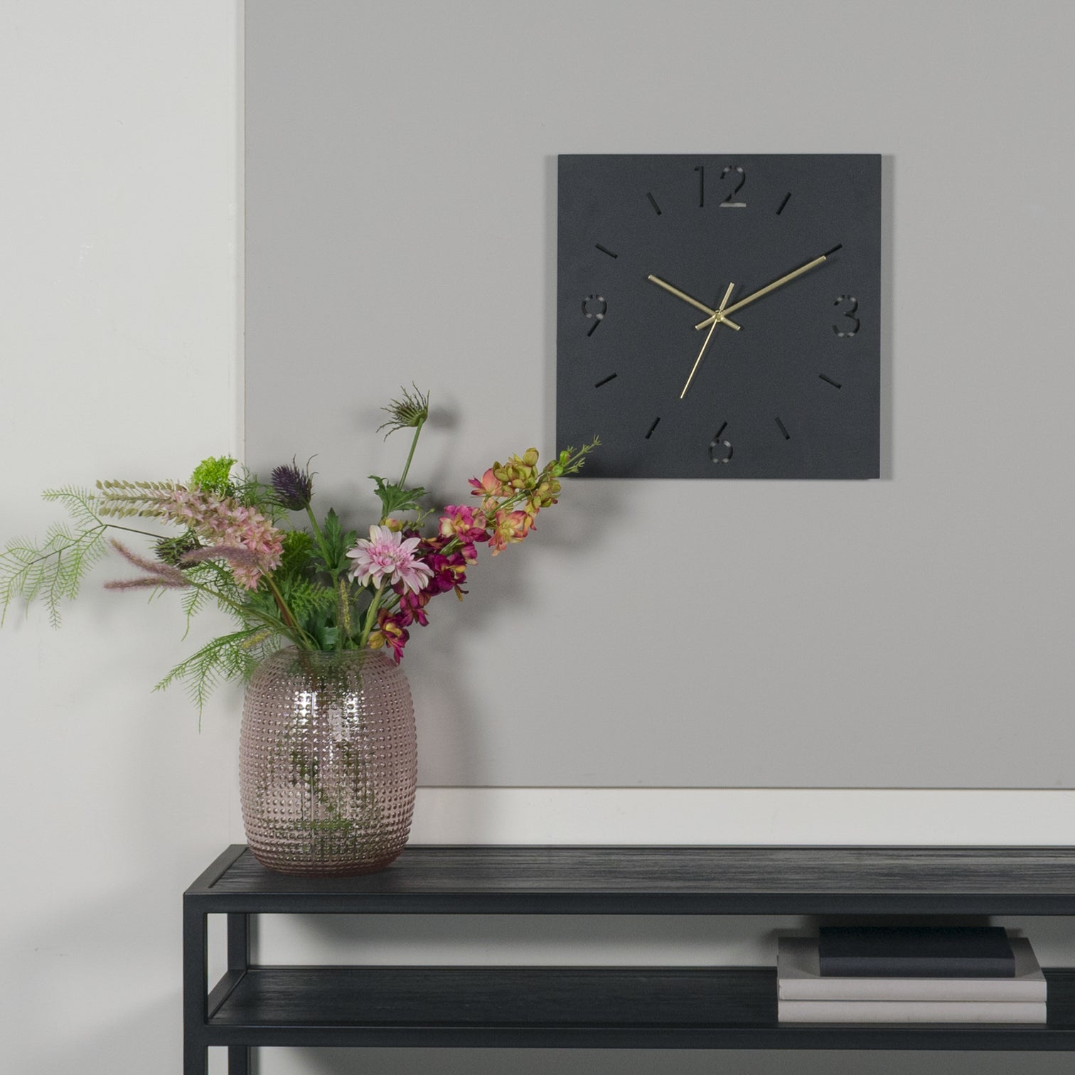 
Design Wanduhr „Times“ 40 x 40 cm, Schwarz
