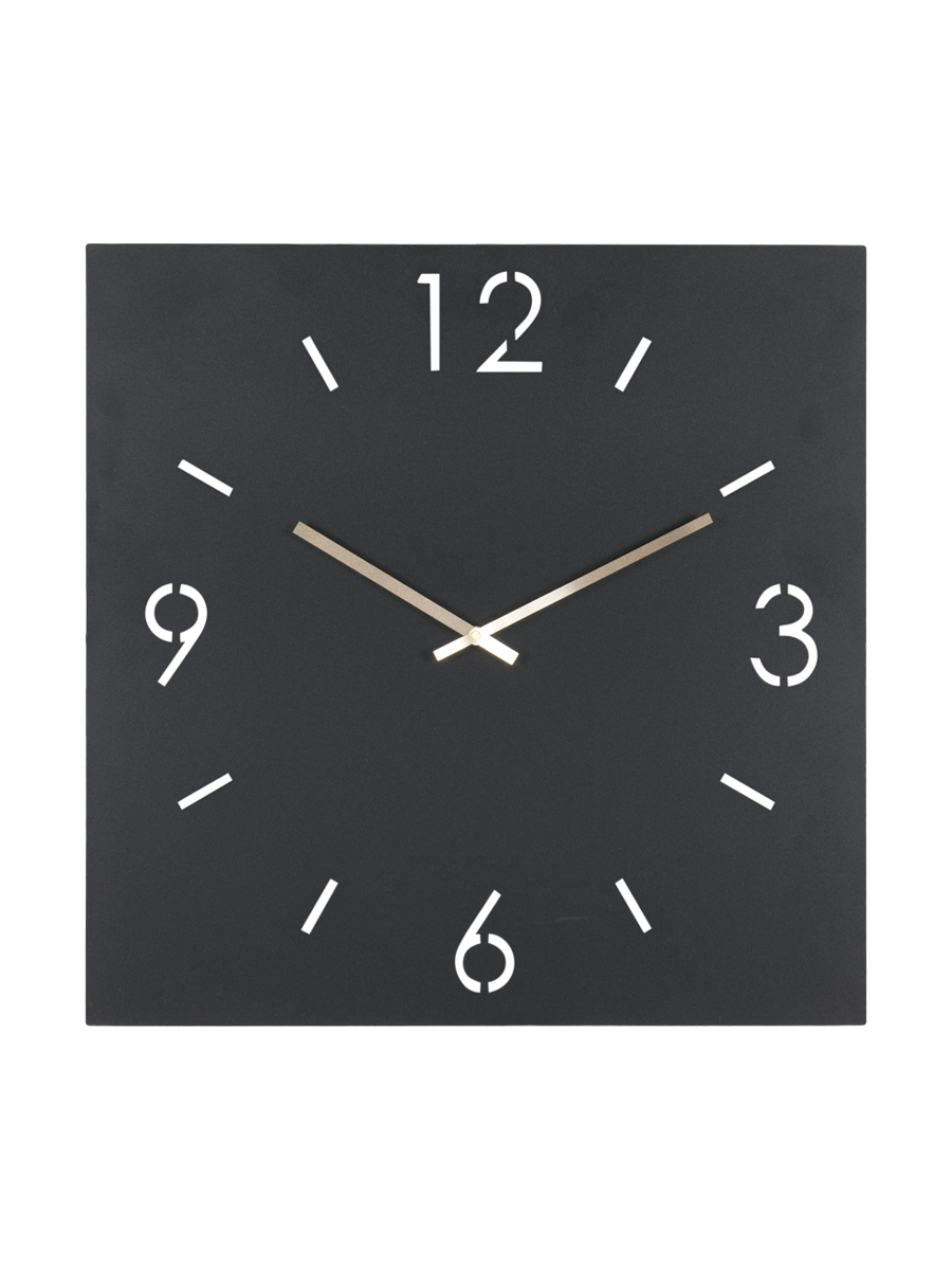 
Design Wanduhr „Times“ 60 x 60 cm, Schwarz