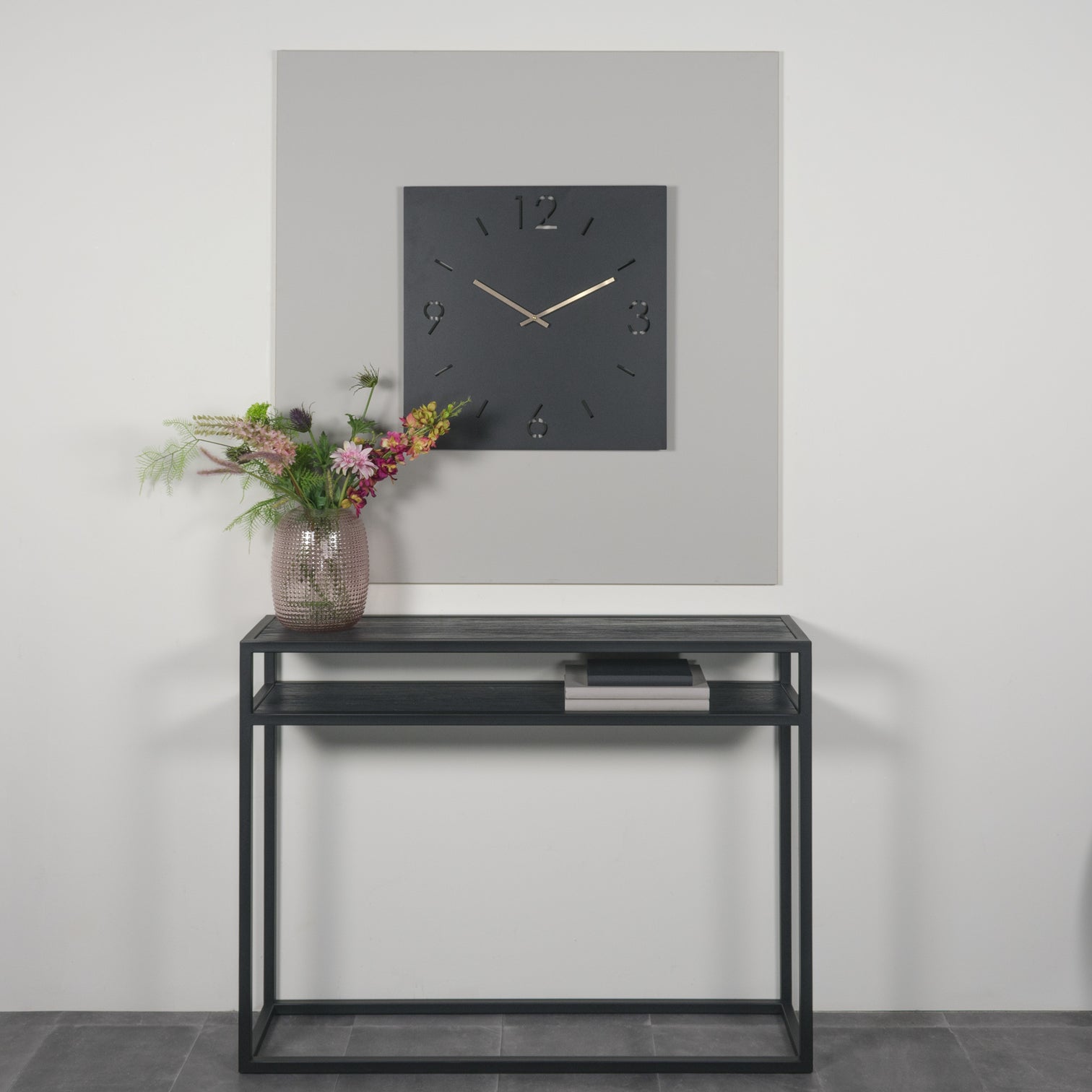 
Design Wanduhr „Times“ 60 x 60 cm, Schwarz