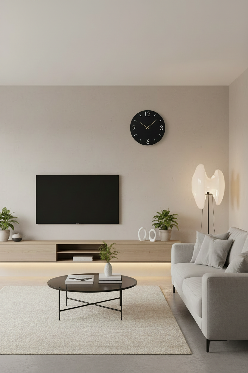 
Design Wanduhr „Times“ Ø 60 cm, Schwarz
