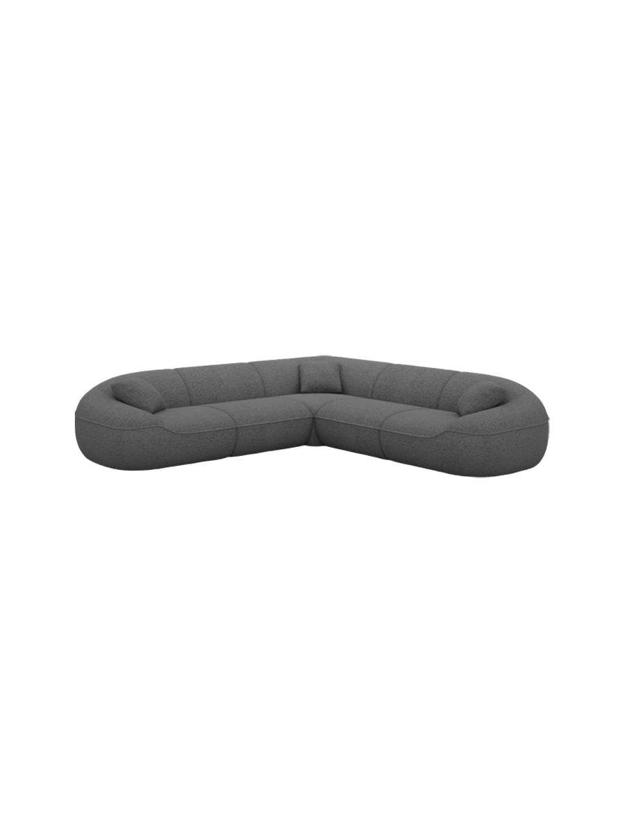 
5-Sitzer Design Ecksofa „Novara“ mit Bouclé-Bezug - Bouclé Graphit