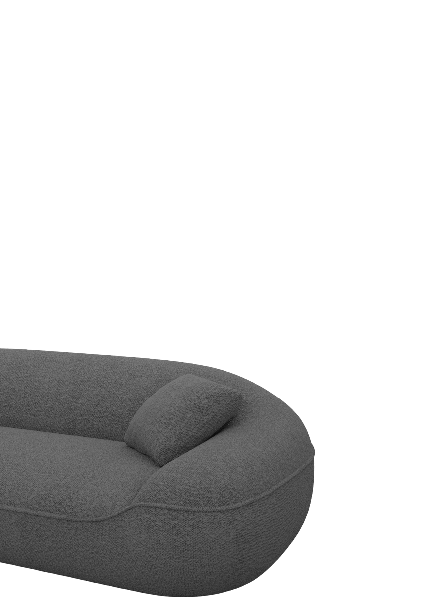 
5-Sitzer Design Ecksofa „Novara“ mit Bouclé-Bezug - Bouclé Graphit