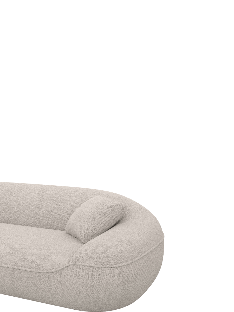 
Canapé d’angle design 5 places « Novara » avec revêtement en bouclé - Bouclé Toffee