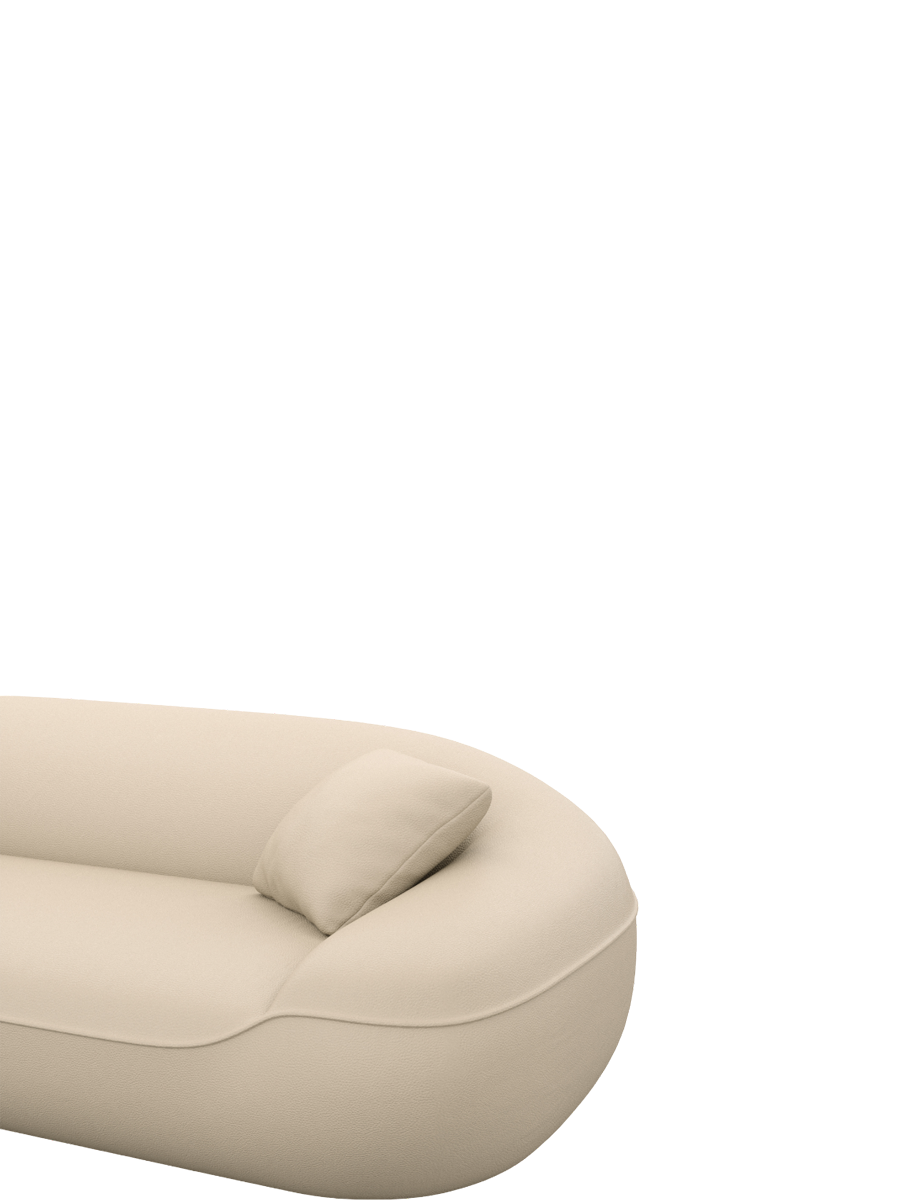 
5-Sitzer Design Echtleder Ecksofa „Novara“ - Echtleder Beige