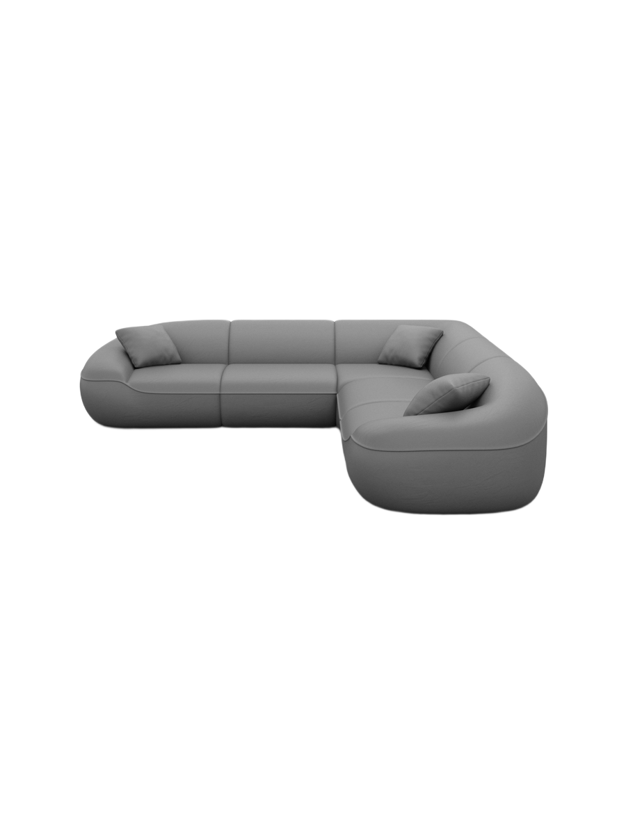 
5-Sitzer Design Echtleder Ecksofa „Novara“ - Echtleder Beige