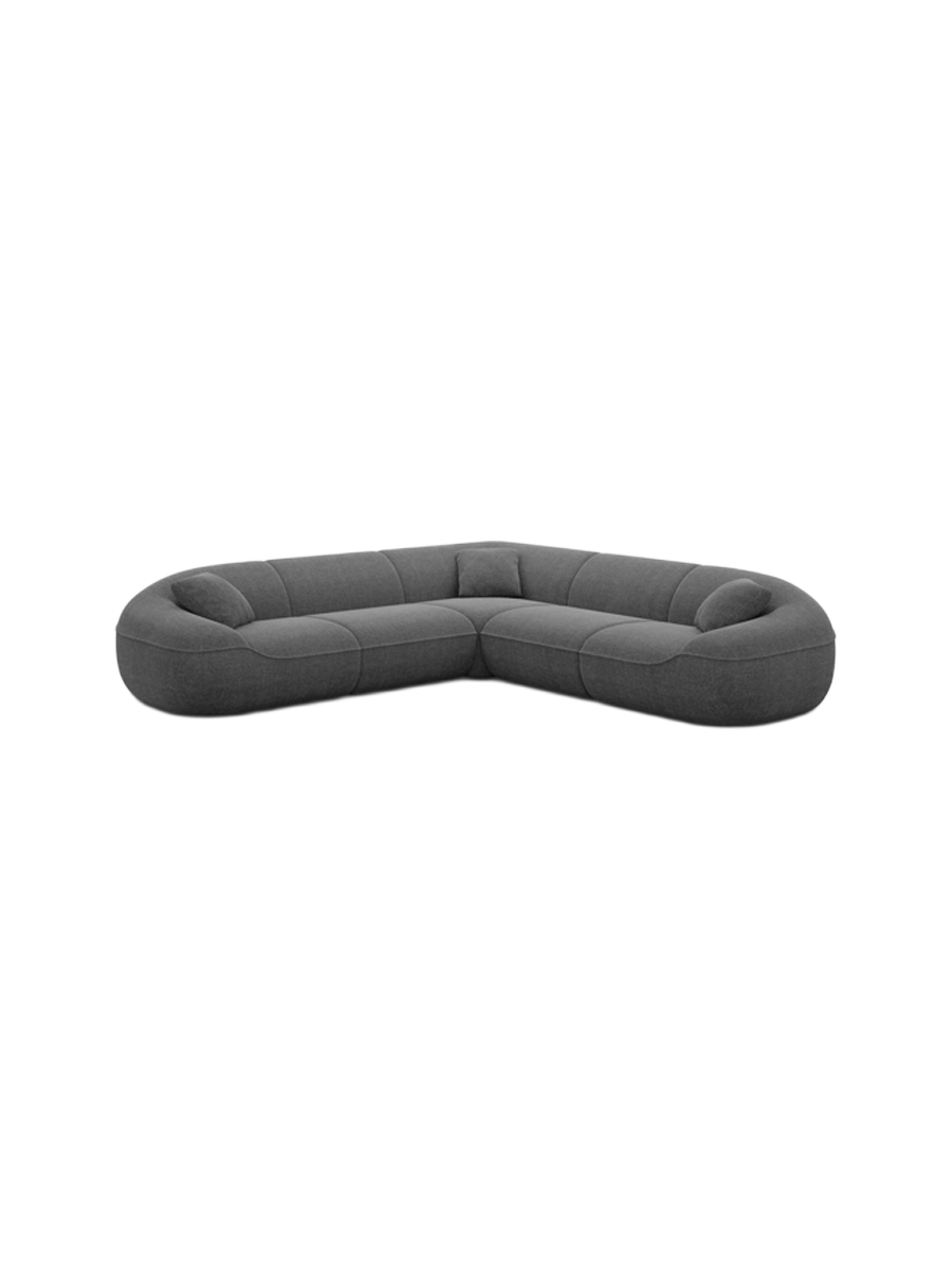 
5-Sitzer Design Ecksofa „Novara“ mit Strukturstoff-Bezug - Strukturstoff Anthrazit