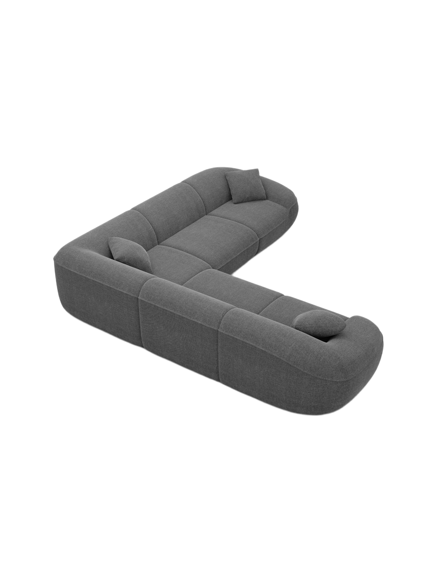 
5-Sitzer Design Ecksofa „Novara“ mit Strukturstoff-Bezug - Strukturstoff Anthrazit