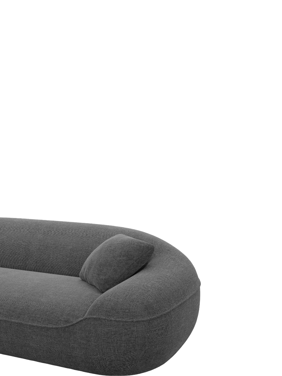 
5-Sitzer Design Ecksofa „Novara“ mit Strukturstoff-Bezug - Strukturstoff Anthrazit