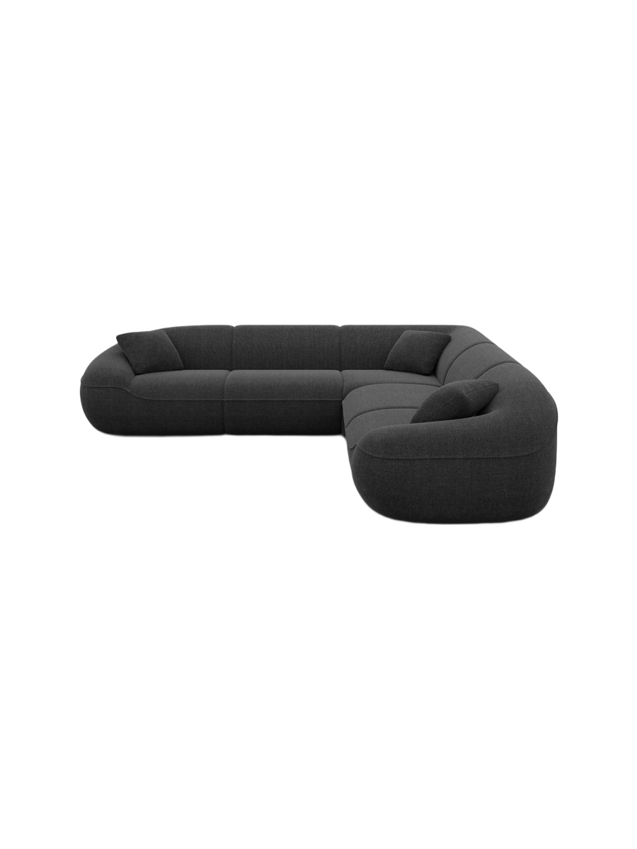 
5-Sitzer Design Ecksofa „Novara“ mit Strukturstoff-Bezug - Strukturstoff Anthrazit