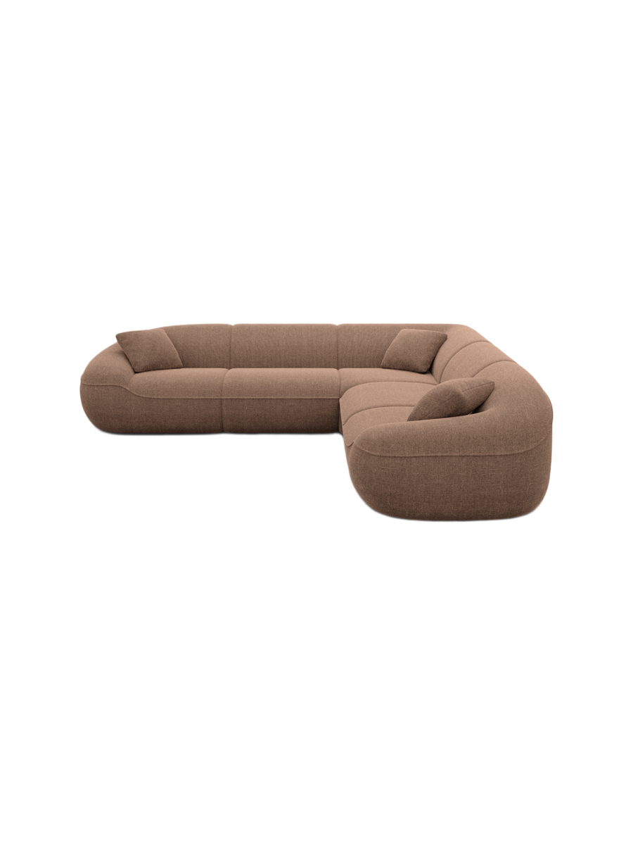 
5-Sitzer Design Ecksofa „Novara“ mit Strukturstoff-Bezug - Strukturstoff Anthrazit