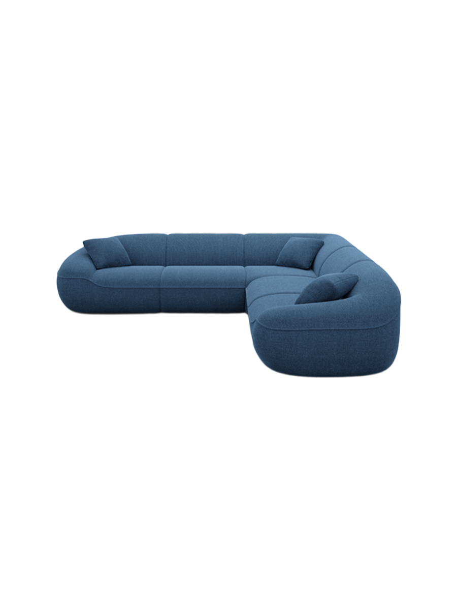
5-Sitzer Design Ecksofa „Novara“ mit Strukturstoff-Bezug - Strukturstoff Anthrazit