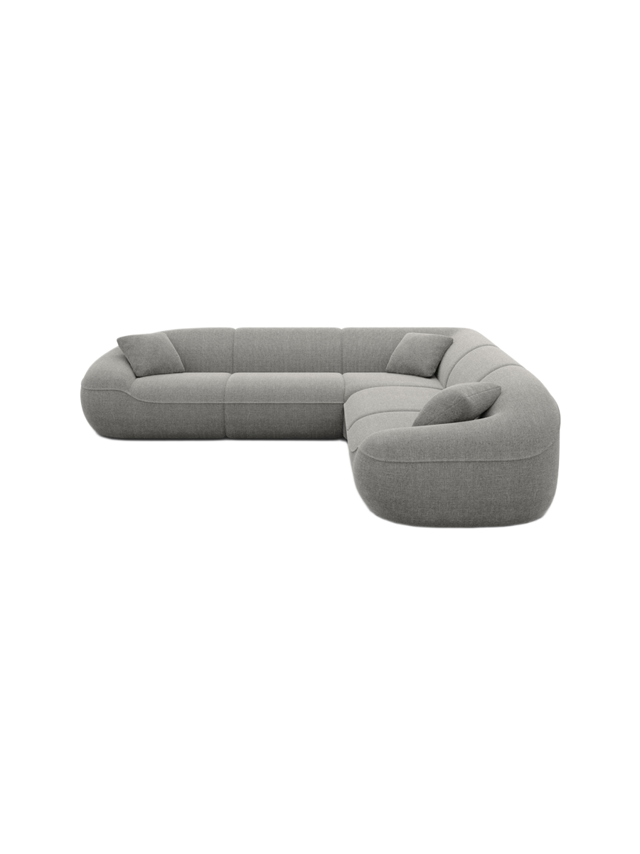 
5-Sitzer Design Ecksofa „Novara“ mit Strukturstoff-Bezug - Strukturstoff Anthrazit