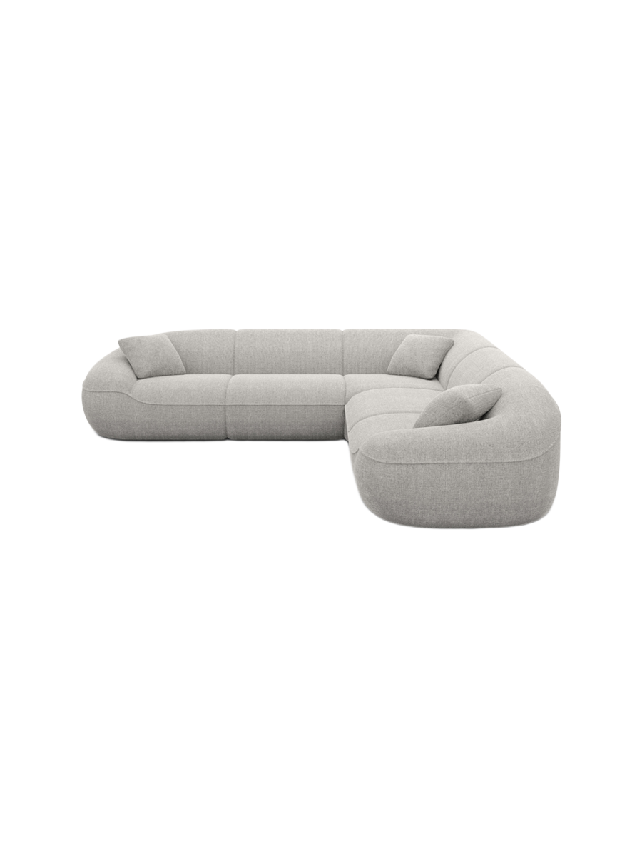 
5-Sitzer Design Ecksofa „Novara“ mit Strukturstoff-Bezug - Strukturstoff Anthrazit