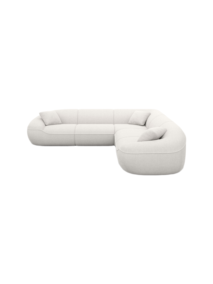 
5-Sitzer Design Ecksofa „Novara“ mit Strukturstoff-Bezug - Strukturstoff Anthrazit