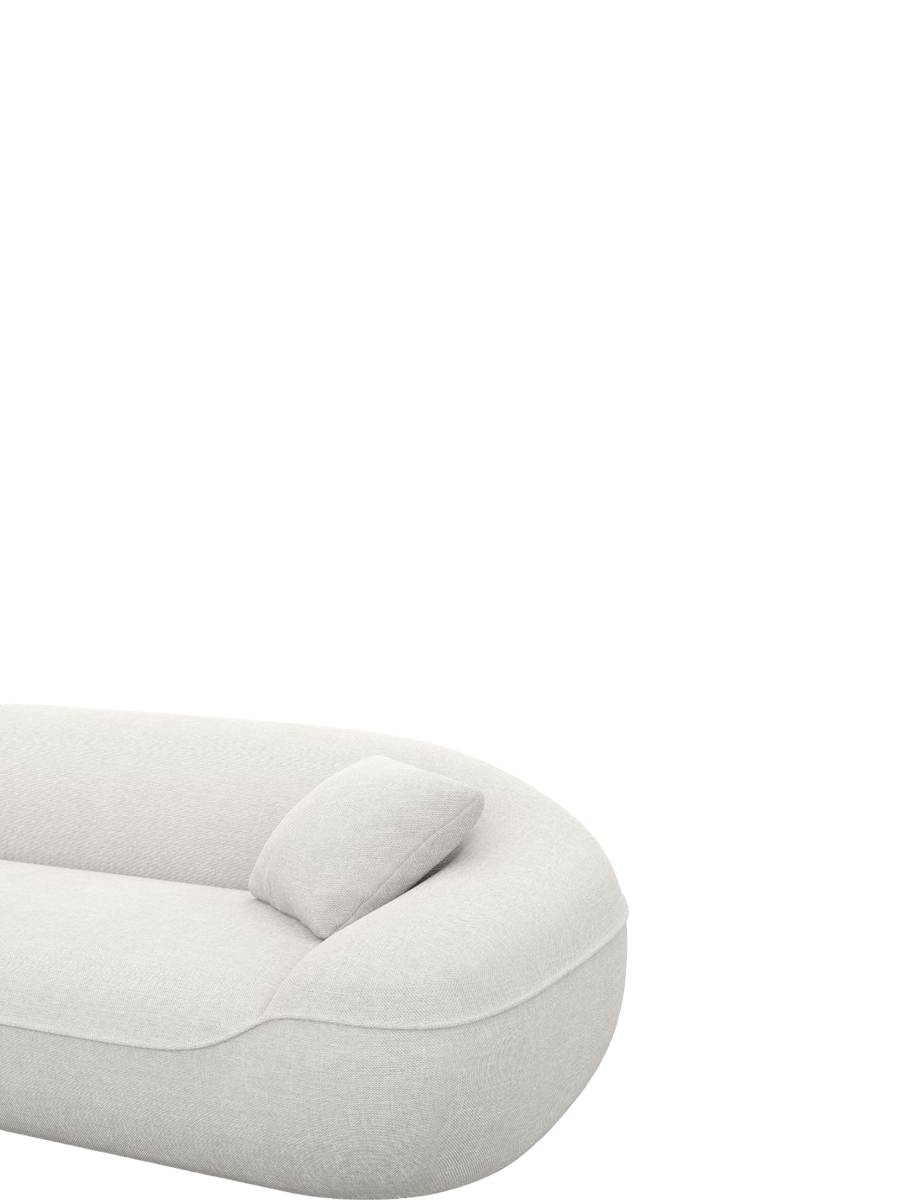 
Canapé d’angle design 5 places « Novara » avec revêtement en tissu texturé - Tissu texturé Weiss