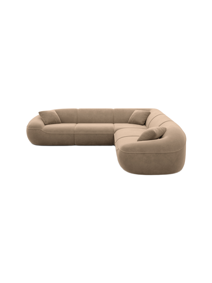 
5-Sitzer Design Ecksofa „Novara“ mit Samtbezug - Samtbezug Königsblau