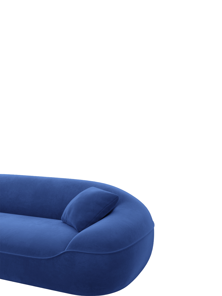 
5-Sitzer Design Ecksofa „Novara“ mit Samtbezug - Samtbezug Königsblau